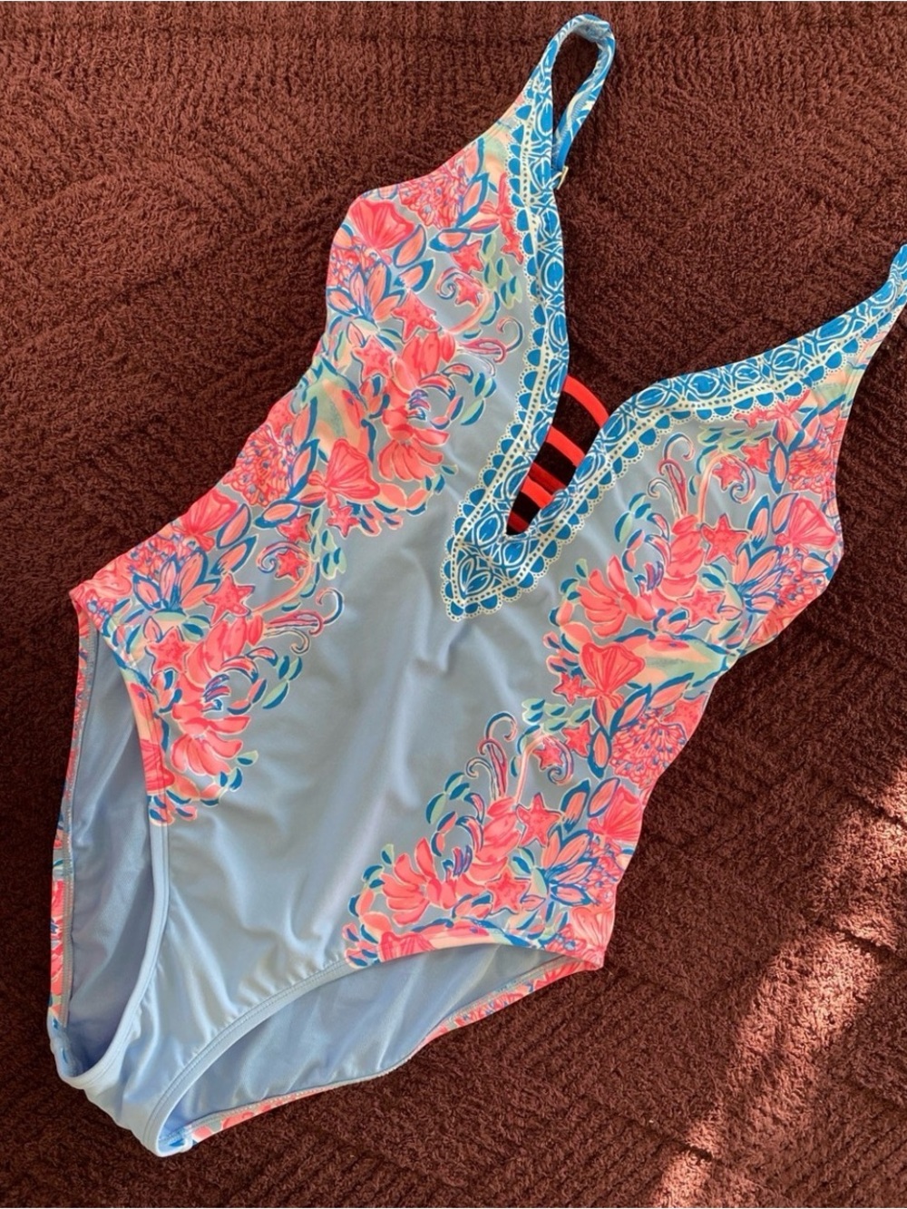Lilly Pulitzer One-Piece Swimsuit with Pink Floral Accents